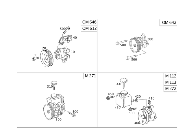 44667801 - Steering: Power-Steering Pump for Mercedes-Benz: C230, C280, C350, CLK350, SLK280, SLK300 Image image