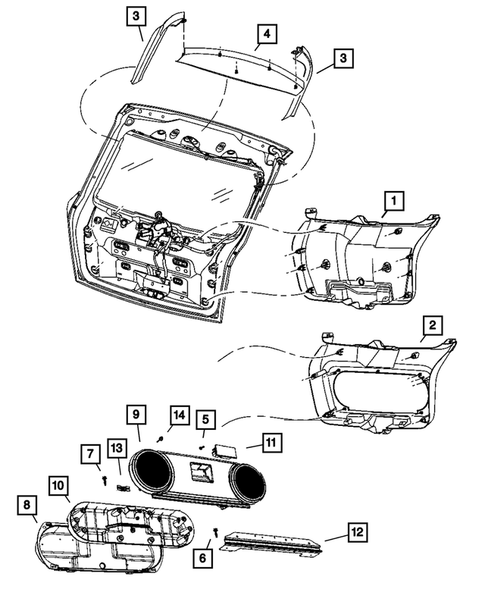 Lift Gate Panel and Scuff Plate for 2010 Dodge Caliber #0