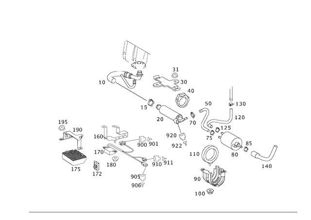 69971990 - Fuel System: Binder for Mercedes-Benz: 500SL, 600SL, C220, C230, C280, C43 AMG, CL500, CL55 AMG, CLK430, E430, G63 AMG, S430, S55 AMG, SL320, SL500, SL55 AMG, SL550, SL600, SL63 AMG, SL65 AMG, SLK230, SLK320 Image image