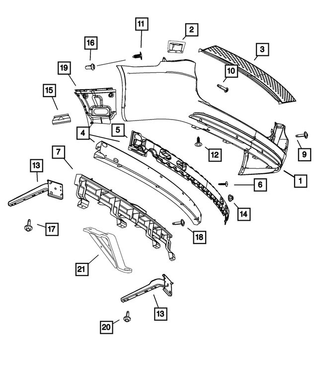 5109846AA - Frame, Bumper and Fascia: Tie Down Bracket for Mopar Image