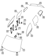 Rear Door Glass, Left