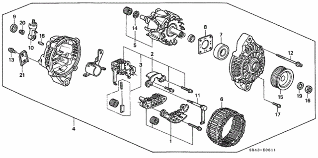Alternator (Mitsubishi) (1) for 1993 Honda Civic #0