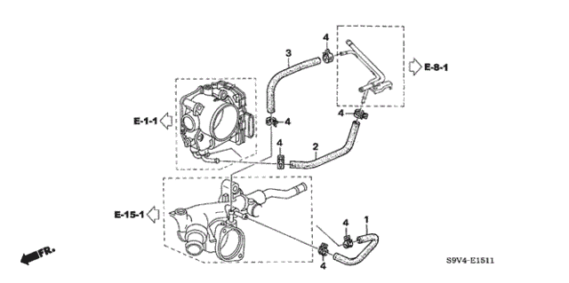 Water Hose ('05-) for 2005 Honda Pilot #0