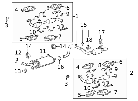Exhaust Components for 2008 Lexus LX570 #0