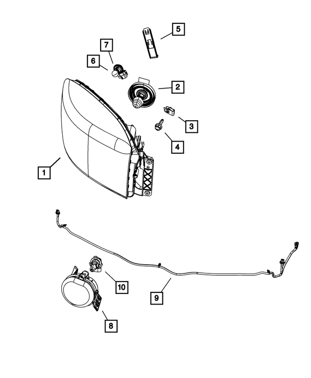 68001484AI - Electrical: Headlamp Park And Turn Lamp, Right for Mopar Image