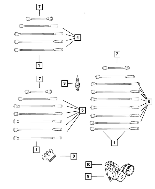 56041852AA - : Ignition Cable for Mopar Image