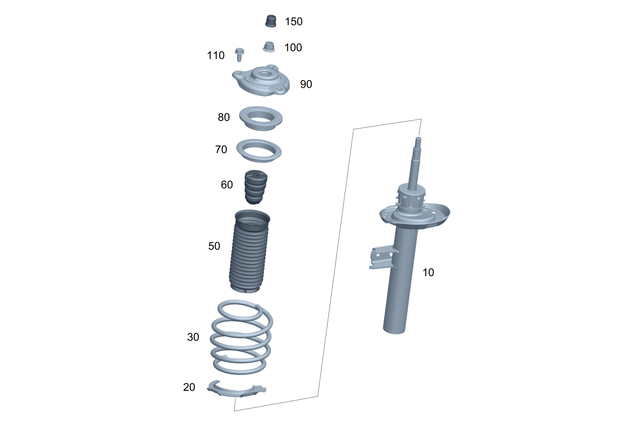 2473232800 - Springs, Suspension and Hydraulics: Shock-Absorber Strut for Mercedes-Benz: GLB250, GLB35 AMG Image image
