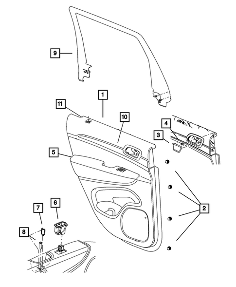 Door Trim Panels-Front and Rear for 2015 Jeep Grand Cherokee #1
