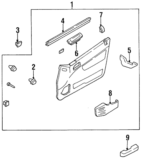 Front Door Trim for 1994 Kia Sephia #1