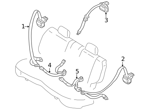 Rear Seat Belts for 1999 Mazda Protege #0