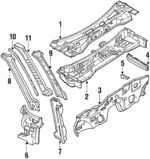 HE0171610F - Body: Cowl Panel for Mazda: 929 Image