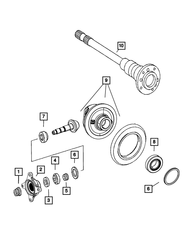 68546080AA - Rear Axle: Differential Bearing Seal for Mopar Image