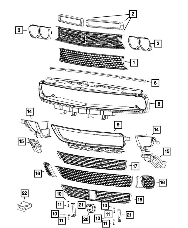 7BK99RXFAB - : Radiator Grille for Mopar Image