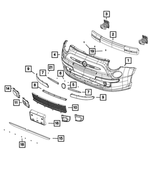 68148768AB - Frame, Bumper and Fascia: Front Fascia for Mopar Image