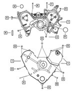 4892270AA - 3.5L Gas; Engine: Timing Case Cover, Outer, Left for Mopar Image