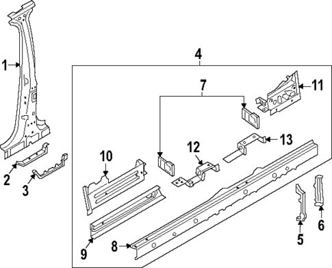 Center Pillar & Rocker for 2025 Audi SQ8 e-tron Sportback #0