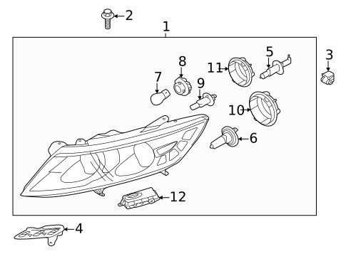 Headlamp Components for 2011 Kia Optima #3