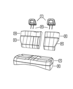 1RL05BD3AA - Interior Trim: Headrest Sleeve, Locking for Mopar Image