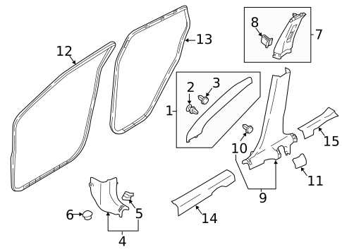 Interior Trim - Pillars for 2022 Nissan Rogue Sport #0
