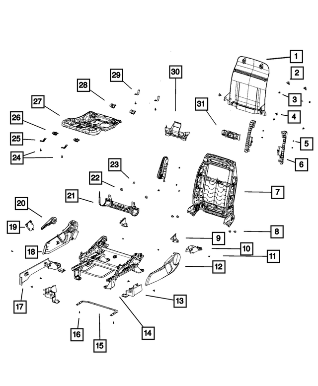 1RX05DK2AA - Interior Trim: Front Seat Back Panel for Mopar Image
