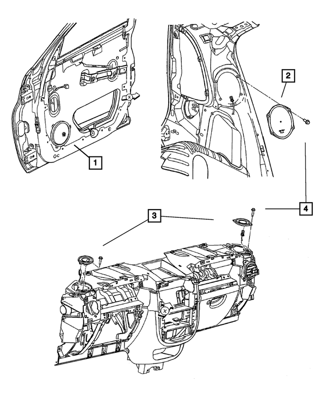 4672551AA - Instrument Panel and Radios and Consoles: Front Door Speaker for Mopar Image