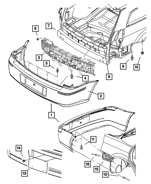4805776AC - Frames and Bumpers: Rear Fascia for Mopar Image