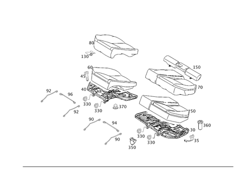 Rear Seat Cushion, Rear Seat Bench Folding for 2002 Mercedes-Benz C230 #0