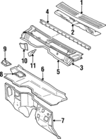 55175638 - Body: Cowl Top Panel Extension for Jeep: Cherokee, Comanche, Wagoneer Image