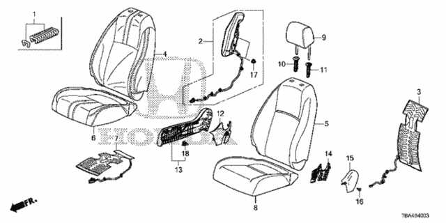 Front Seat (R.) (Power Seat) (2) for 2016 Honda Civic #0