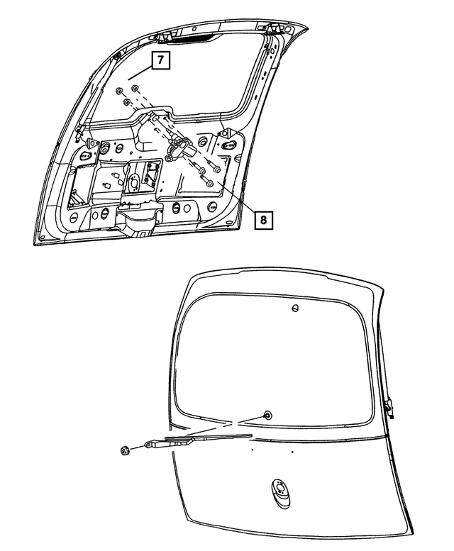 4717710AD - Wiper/Lock Cylinder and Keys: Liftgate Wiper Motor for Mopar Image