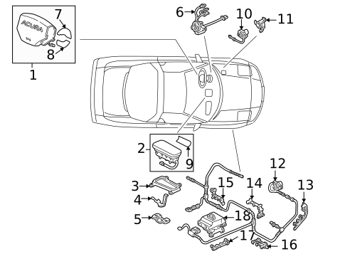 Air Bag Components for 1992 Acura NSX #0