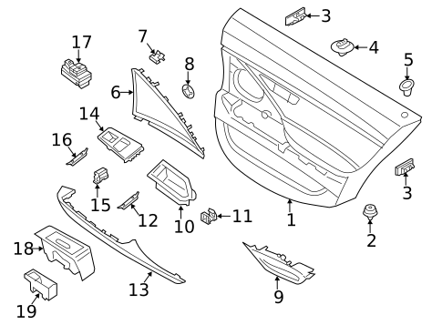 Interior Trim - Rear Door for 2017 BMW 650i Gran Coupe #0