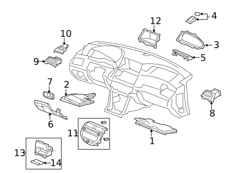 Instrument Panel Components for 2015 Honda Crosstour #0