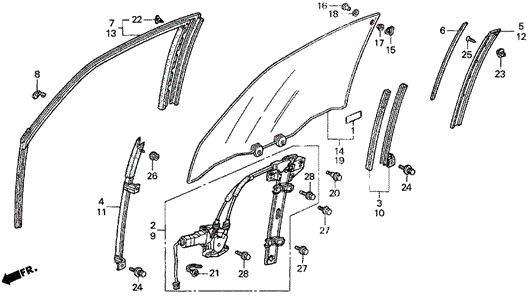 Door Window for 1998 Acura CL #0