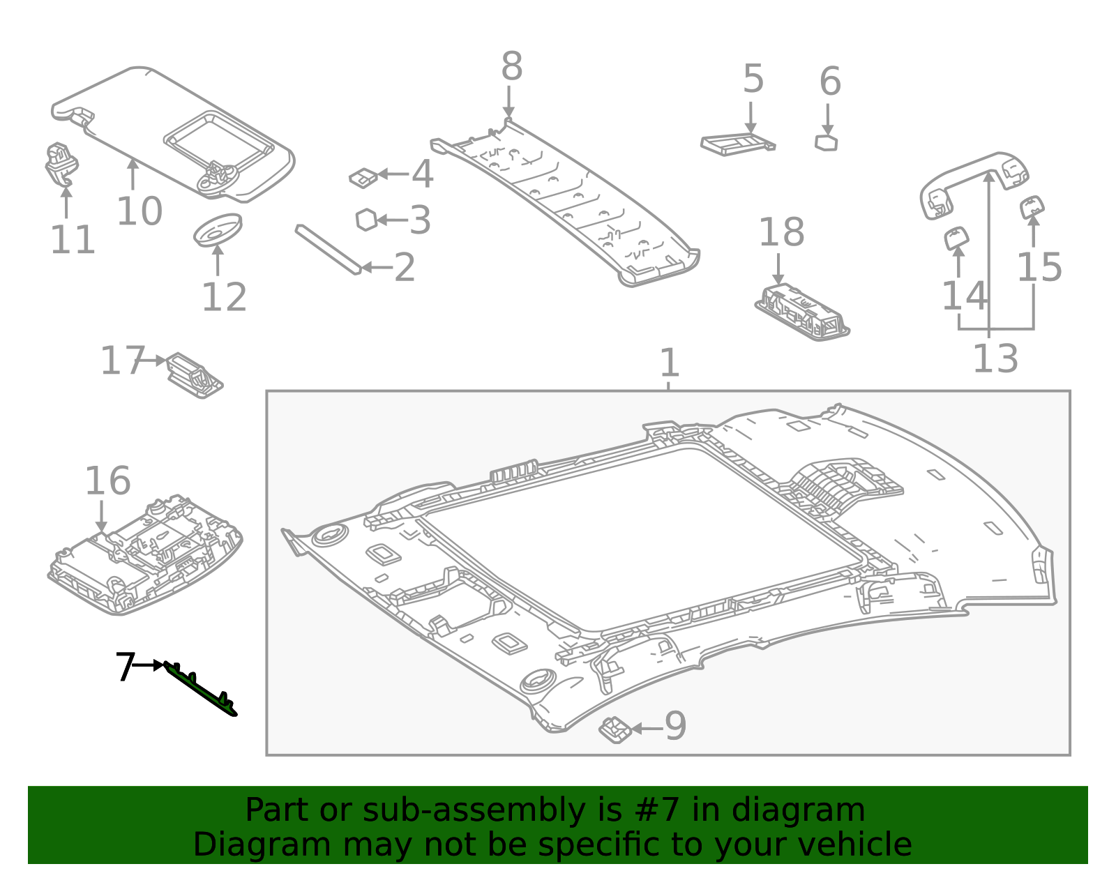 75631-62040-B0 - Roof Opening Trim 2024 Toyota Mirai | Longo Toyota Parts