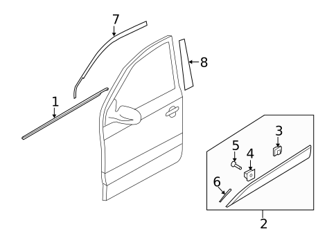Exterior Trim - Front Door for 2015 Hyundai Tucson #0