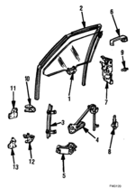 20202349 - Body: Lower Sash for Buick: Electra, LeSabre | Cadillac: Brougham, DeVille, Fleetwood | Chevrolet: Caprice, Impala | Oldsmobile: 98, Custom Cruiser, Delta 88 | Pontiac: Parisienne, Safari Image