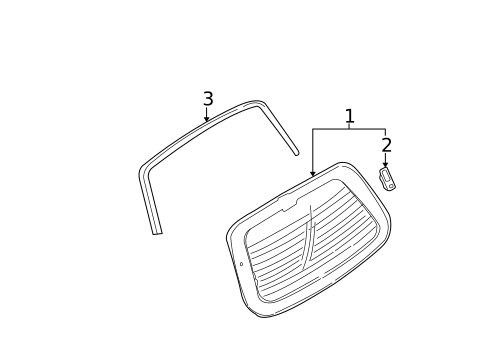 Glass - Lift Gate for 2003 Kia Sedona #0