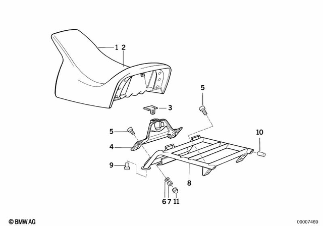 52532307335 - Seats and Seat Bench: Single Seat - Schwarz for BMW-Motorrad Image