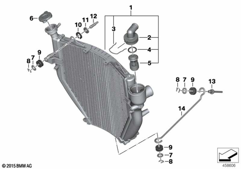 Engine Radiator with Mounting Hardware for 2005 BMW-Motorrad K 1200 R #0