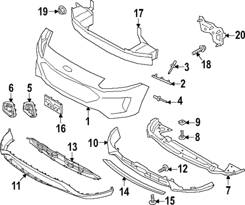 Bumper & Components - Front for 2024 Ford Escape #0
