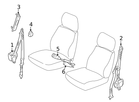 Front Seat Belts for 2002 Nissan Xterra #0