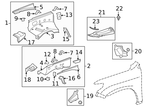 Structural Components & Rails for 2016 Lexus LX570 #0