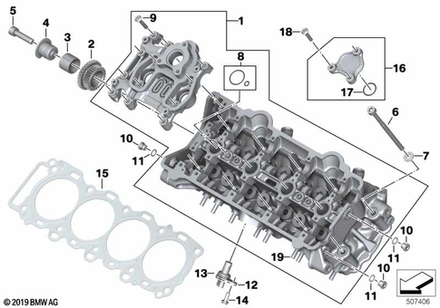 Cylinder Head with Cover for 2025 BMW-Motorrad S 1000 R #0