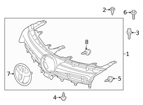 Grille & Components for 2015 Toyota Camry #0