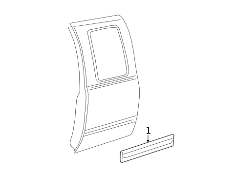 Exterior Trim - Rear Door for 2007 Chevrolet Silverado 3500 Classic #1