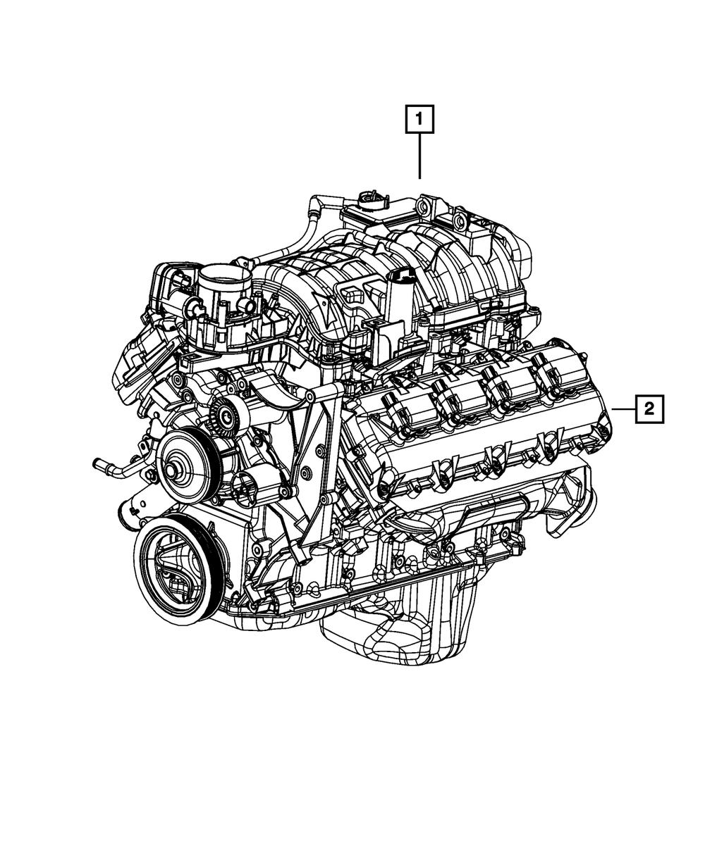 2013-2017 Ram 1500 Long Block Engine, Remanufactured