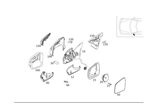 Outside Mirror, Left for 2014 Mercedes-Benz C350 #0
