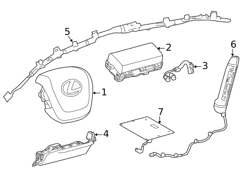 Air Bag Components for 2024 Lexus TX550h+ #4