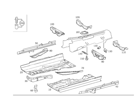 Front Floor for 1999 Mercedes-Benz E430 #1